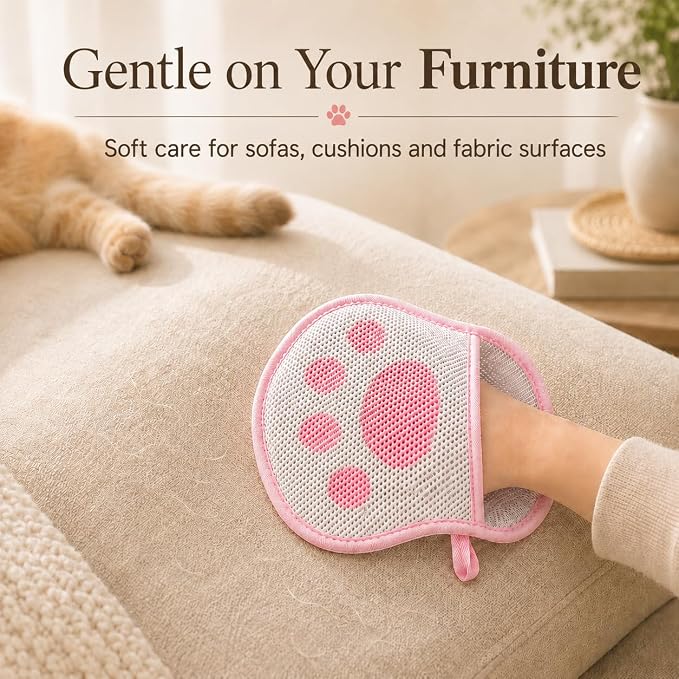 Pet Hair Remover for Bed, Couch & Clothes, Reusable Lint Roller Alternative, 2-Pack Cat Hair Remover for Furniture, No Refills Needed