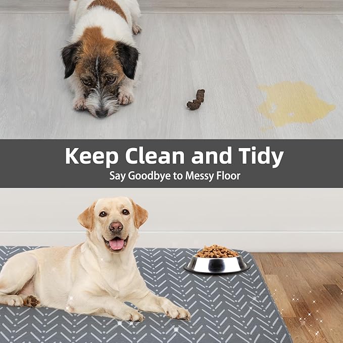 PUPTECK Reusable Dog Pee Pads, 2 Pack Non-Slip Washable Waterproof, Fast Absorbing Puppy Pads Whelping Mat, for Couch, Crate, Potty Training 36" x 41"