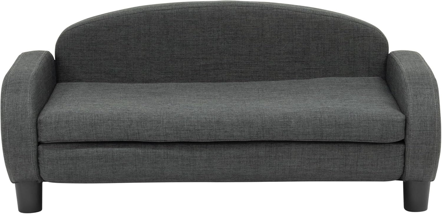 Paws & Purrs Multi-Cat Sofa Elevated Pet Bed for Indoor Cats Raised Cats Couch with Removable Washable Mattress Cover for Kittens, Dogs - 35.5" Wide, Gray