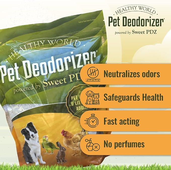 Sweet PDZ - Healthy World Pet Deodorizer - Pet Habitat & Litter Box Additive - 3.5 lbs