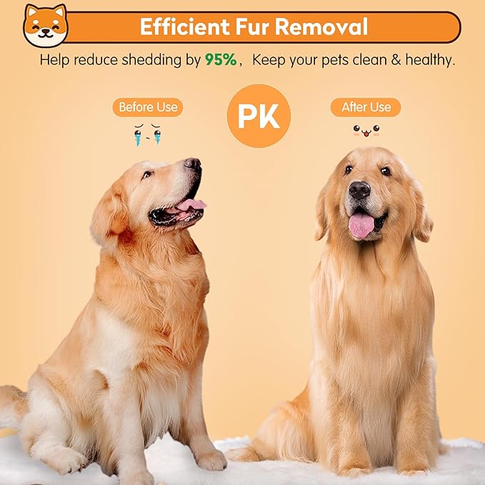 Dog & Cat Brush Kit 2PCS, Self Cleaning Slicker Brush for Pets, Upgraded Dog Brush for Shedding Massaging and Grooming, Removes Loose Undercoat & Portable Comb for Long Short Haired Dogs(Pink)