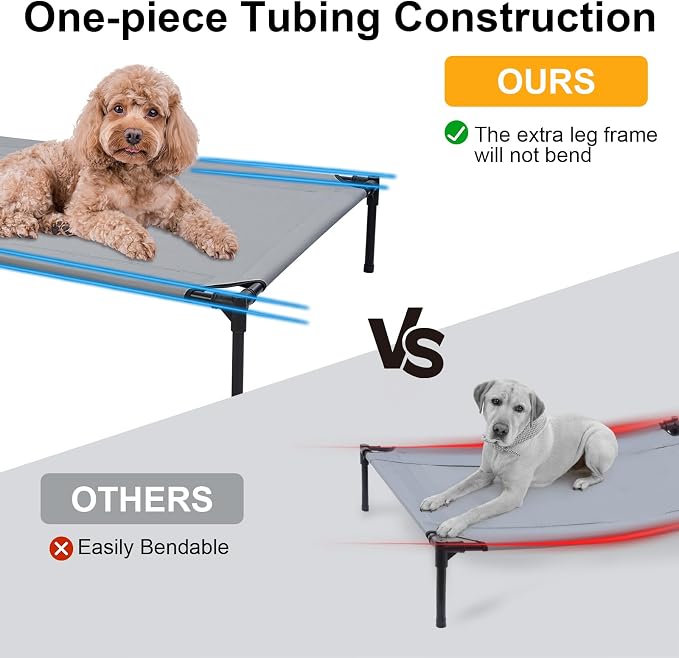 30'' Elevated Outdoor Dog Bed with Canopy, Cooling Raised Dog Bed, Pet Beds | Outdoor Dog Bed with Canopy Medium Large Size Dogs with Ice Pack, Dog Cooling Beds, Outdoor Pet Hammock Beds, Outside Pet Bed