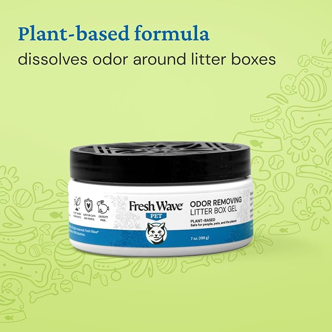 Fresh Wave Odor Removing Litter Box Gel, 7 oz. | Safer Pet Odor Eliminator for Home and Litter Box Area (Pack of 2)