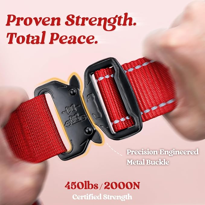 rabbitgoo Tactical Dog Harness for Large, Heavy Duty Military No Pull Vest | Sturdy Metal Buckles, 5 Adjustments, Molle System, Powerful Pullers for Training, Hunting, Outdoor, Red Reflex, Large