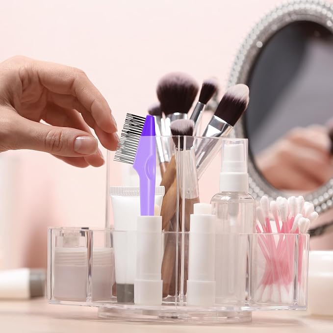 Yaomiao 2 Pcs Hair Brush Cleaner Tool 2-in-1, Purple Hairbrush Cleaner for Removing Hair Dust, Mini Comb for Removing Dirt, Home Salon Use