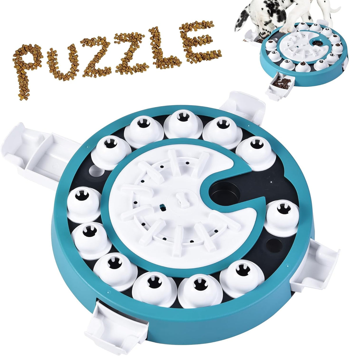 Dog Puzzle Toy Mental Stimulation - Level 3 in 1 Dogs Food Feeder Puzzle, Dog Treat Puzzle Feeder (Advanced-Mars Green Brainstorm)