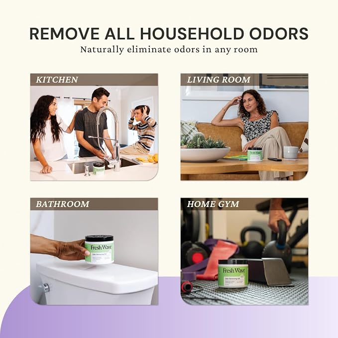 Fresh Wave Lavender Odor Removing Gel, 15 oz. | Odor Absorbers for Home | Safer Odor Relief | Natural Plant-Based Odor Eliminator | Every 15 oz. Lasts 30-60 Days | for Cooking, Trash & Pets