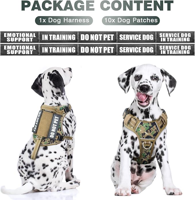 Tactical Dog Harness, No Pull Dog Harness for Medium Large Dogs with Handle & Molle, Military Service Dog Vest Harness in Training Pet Harness for Small Dogs