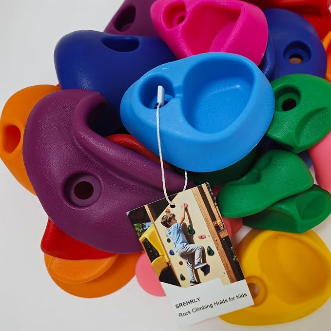 20 PCS Rock Climbing Wall for Kids,Rock Wall Climbing Holds,Adults Climbing Wall Grip Kits Holds Up to 230 lbs for Outdoor Indoor Home Playground Climbing Wall Holds