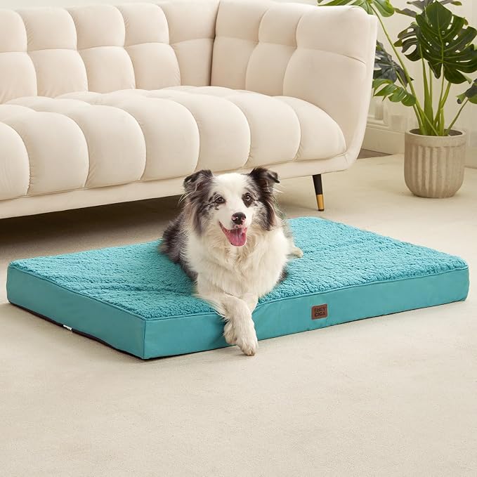 EHEYCIGA Orthopedic Dog Bed Extra Large with Removable Washable Cover, 41IN | Egg Crate Foam Support, Durable Oxford fabric, Non-Slip Bottom, Machine Washable, Soft Waterproof Plush Pet Bed Mat For Crate