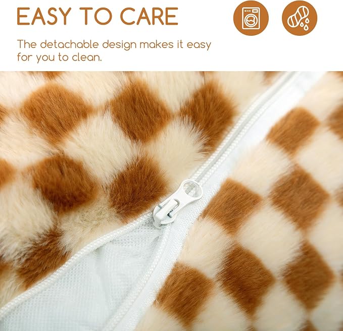 Hollypet Cat Bed Small Dog Orthopedic Couch Beds for Pets up to 20 lbs | Fluffy Multifunctional Double-Layer Warming Kitten Pet Couch Orthopedic Beds with Machine Washable Cover and Non-Slip Bottom