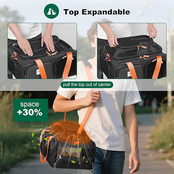 pidipiti 17x13x8 Frontier Allegiant Breeze Airlines Approved top Expandable pet Carrier for Extra-Small Dog/Small cat,Weight up to 5 lbs,Length Shorter Than 16''
