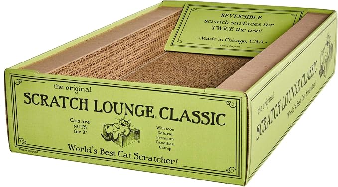 Scratch Lounge - Reversible Cardboard Cat Scratcher with Floor Refill and Catnip