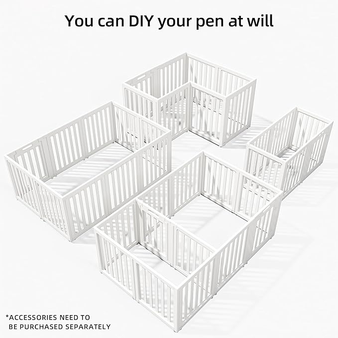 LoveTail Clear Dog Play Pen,Pet Playpen with Door,Easy to Clean and Install Puppy pens for Both Indoor and Outdoor use (White, 23.6" Height, 12)