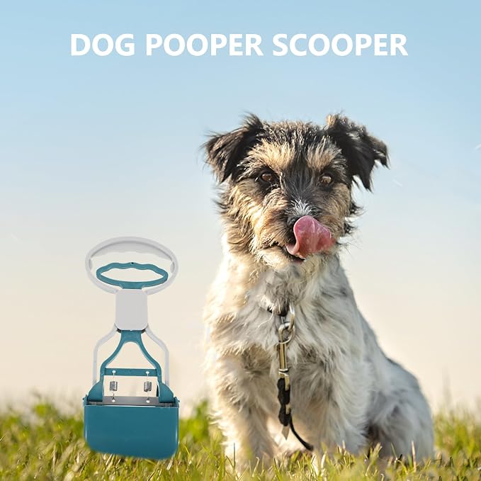 TOYANDONA Heavy-Duty Dog Pooper Scooper Wear-Resistant Litter Scoop Portable Dog Poop Grabber Avocado Green Puppy Outdoor Waste Cleanup