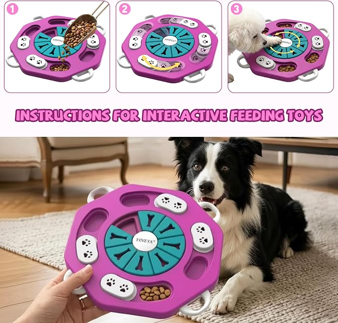 YINEYA Dog Puzzle Toy, Enrichment Toys for Dogs Training IQ & Treat Brain Games, Dog Toys to Keep Them Busy, Mental Stimulation for Dogs, Puppy Toy for Treat Dispensing, Puzzle for Small, Medium, Cats