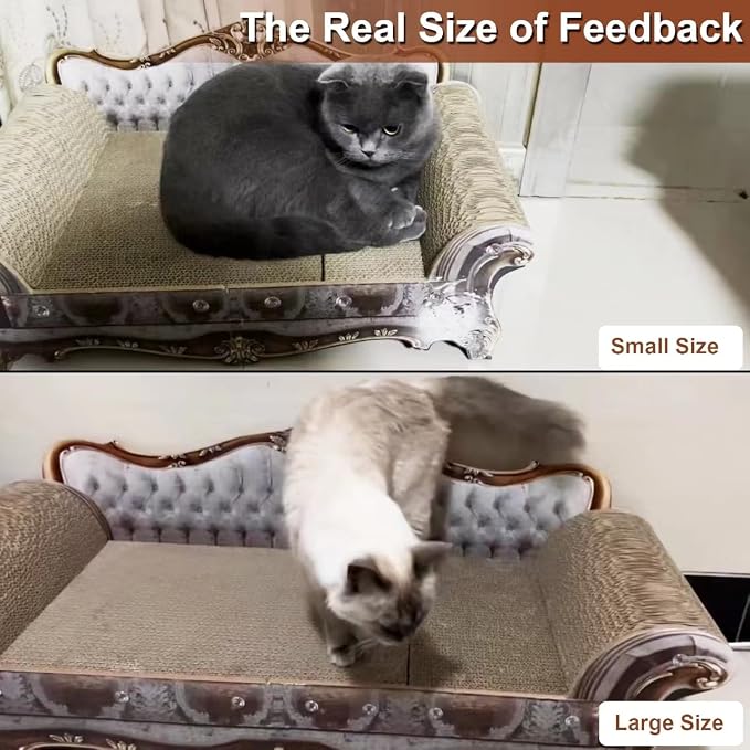 COOZMENT Sofa Shaped Scratching Couch,Thick Scratching Cardboard, Lounge Bed for Indoor Rest&Play, Sofa Scratcher Pad (23 "L X 12.2" W X 10.6 "H)