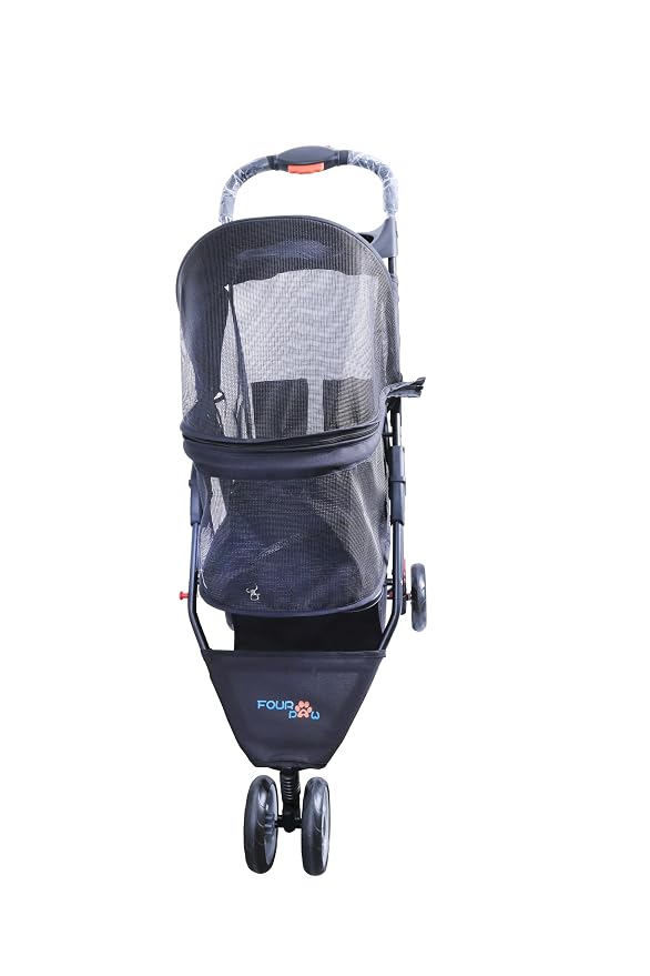Full-Window pet Stroller 3 Wheels for Cats & Dogs, with Storage Basket,Cup Holder, Travel Puppy/Cats Stroller.