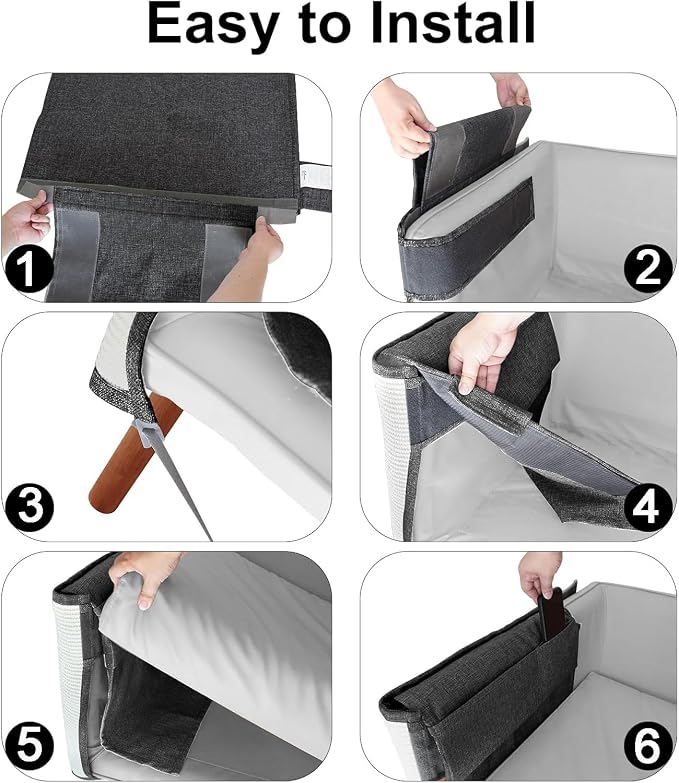 Upgraded Cat Scratch Furniture Couch Protector with 27.6’‘L*19.6’‘W Natural Sisal for Protecting Large Area Couch Sofa Chair,Couch Corner Cat Scratcher(Dark Grey/Right Handed)