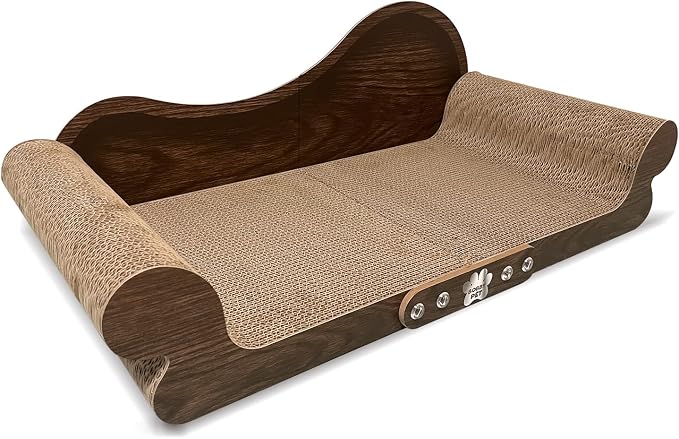 Cat Scratcher Sofa - 26" Cat Scratcher Lounge for Indoor Cats, Long Lasting Scratching Pads, Furniture Protector