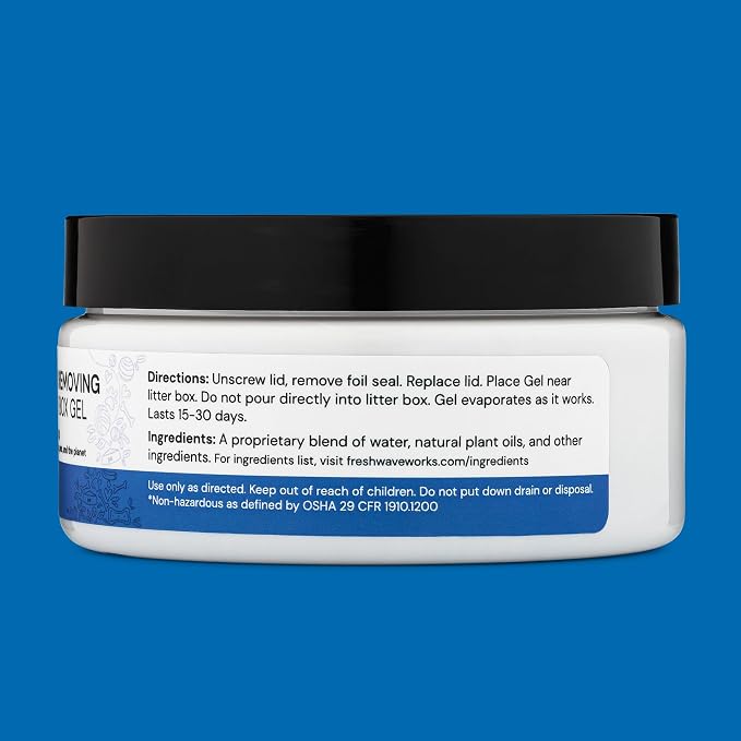 Fresh Wave Odor Removing Litter Box Gel, 7 oz. | Safer Pet Odor Eliminator for Home and Litter Box Area (Pack of 2)