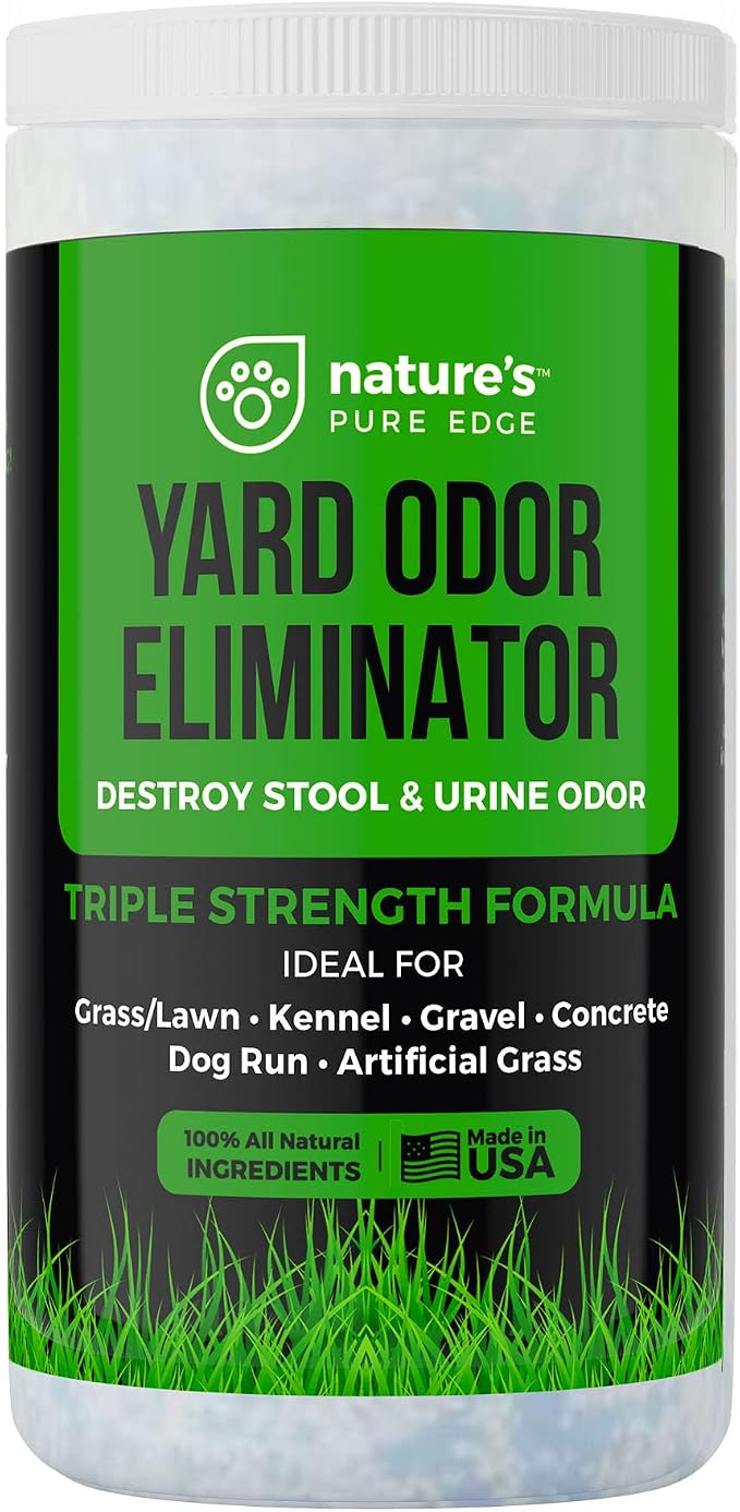 Nature's Pure Edge Yard Odor Eliminator. Perfect for Artificial Grass, Patio, Kennel, and Lawn. Instantly Removes Stool and Urine Odor. Long Lasting. Kid and Pet Safe.