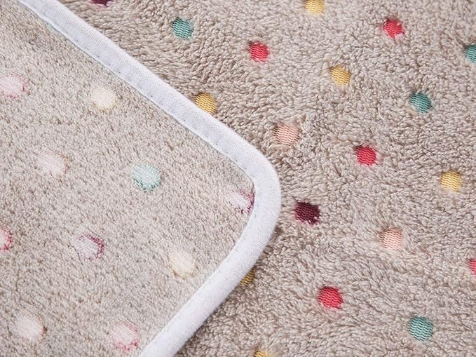 Luciphia 1 Pack 3 Blankets Super Soft Cute Dot Pattern Pet Blanket Flannel Throw for Dog Puppy Cat Large(41x31), Brown