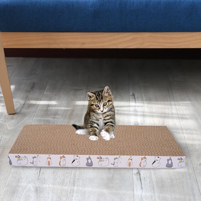 8 Packs cat Scratch pad Toys Reversible cat Scratching Post Cardboard cat scratchers for Indoor Cats Sleep Play and Grind Claws