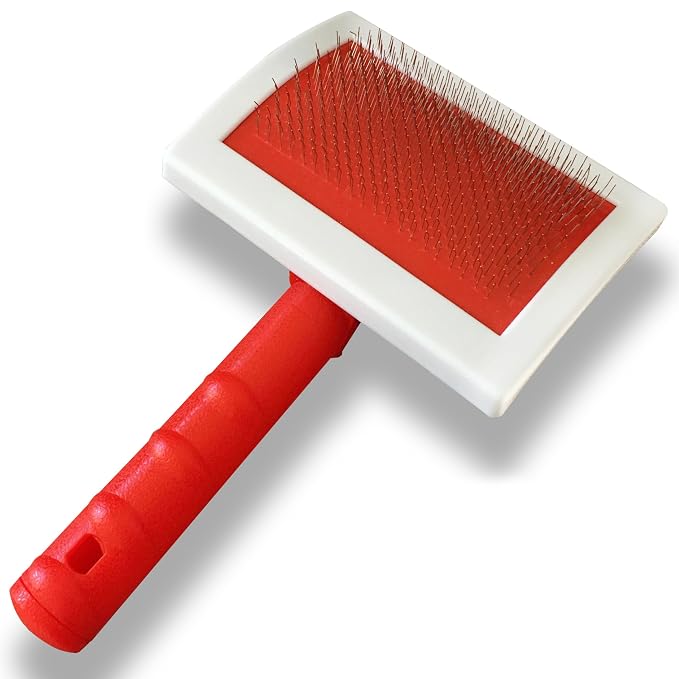 JUSPRO Sheepskin Rug Brush (Red, Large)