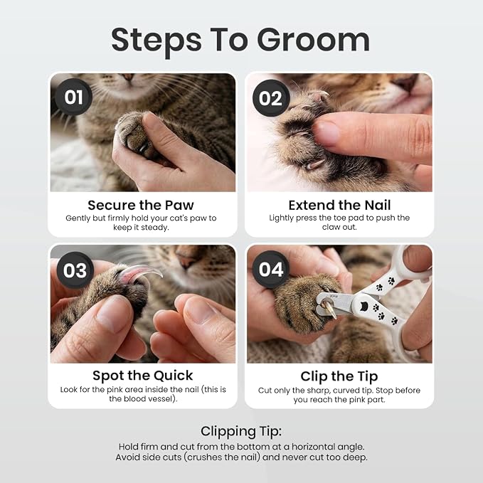 Necoichi Purrcision Feline Nail Clipper | Lever Principle Cat Nail Clipper | Butter-Smooth Cuts | Made in Japan, Seki Swordsmith Craftsman | Stainless Steel Cat Claw Trimmer for Indoor Cats (White)