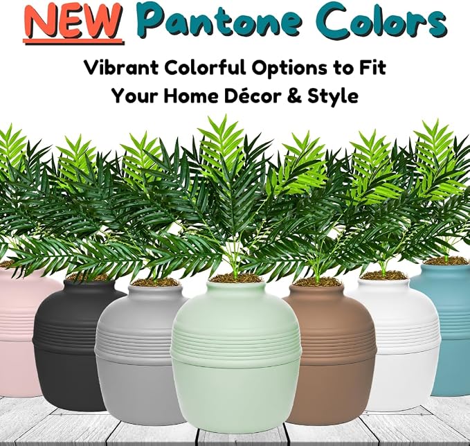 Good Pet Stuff Original Hidden Litter Box Planter, Decorative Cat Litter Enclosure with Carbon Filter, Artificial Palm Plant, Upgraded Design, Easy to Clean, Base Kit, Seagrass Green