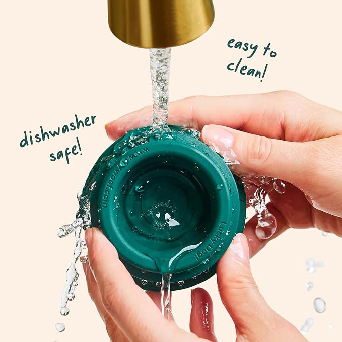 WOOF Pupsicle Interactive Dog Ball Toy for Dogs 25-75 lbs - Green | Long-lasting enrichment toy for medium/large dogs, easy-fill design, low-mess play, made of natural rubber, easy to clean
