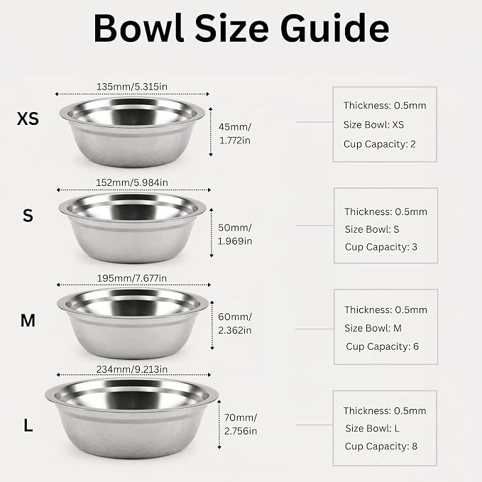Elevated Dog Bowls for Small Dogs, Personalized Food Stand for Small Breed | Farmhouse Style, Elevated Wood Stand, Storage Container, Stainless Steel Bowls, Raised Anti-Slip Feeder, Made in USA