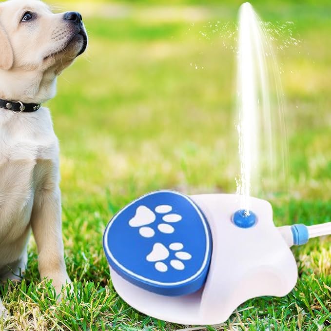 Dog Pet Water Sprinkler Convenient Soft Hose Paw Activated Waterer | Outdoor Dog Sprinkler Toy Convenient Drinking Dispenser for Large Breeds Playful Pets Outdoor Interactive Water Fun
