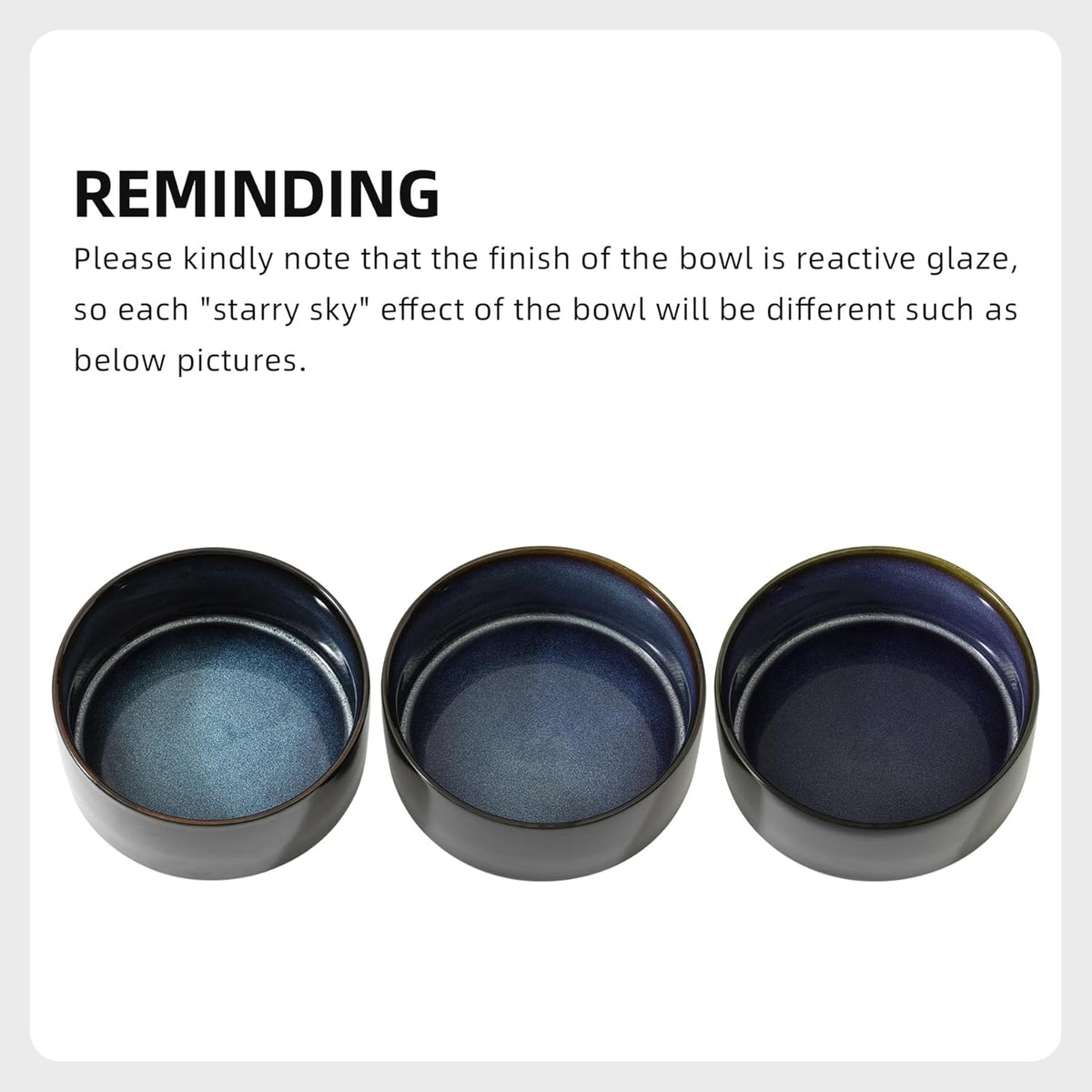 Ceramic 7.3inch Dog Bowl, Food and Water Bowl for Medium Breed Dog, Pet Feeder for Replacement (Single Bowl, Starry Sky)