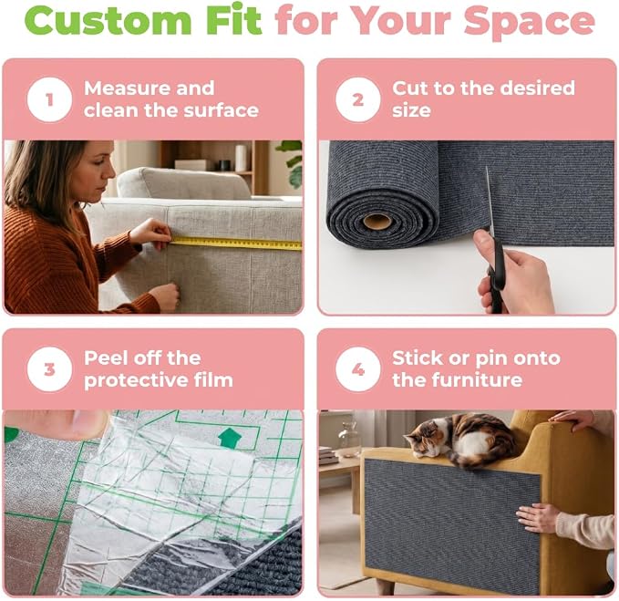 Best Pet Supplies Catify Cat Scratcher, Fun Interactive Scratchers, Posts, Poles, Claw Safe, Furniture Saver Indoor Play Support Natural Cat Behaviors Heavy Duty - Gray Mat - L: 39"