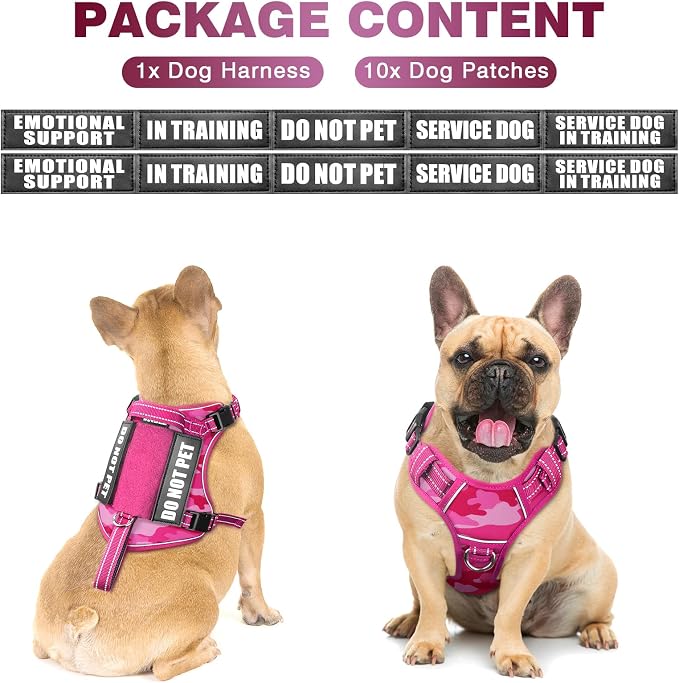 Tactical Dog Harness, No Pull Dog Harness for Medium Large Dogs with Handle & Molle, Military Service Dog Vest Harness in Training Pet Harness for Small Dogs