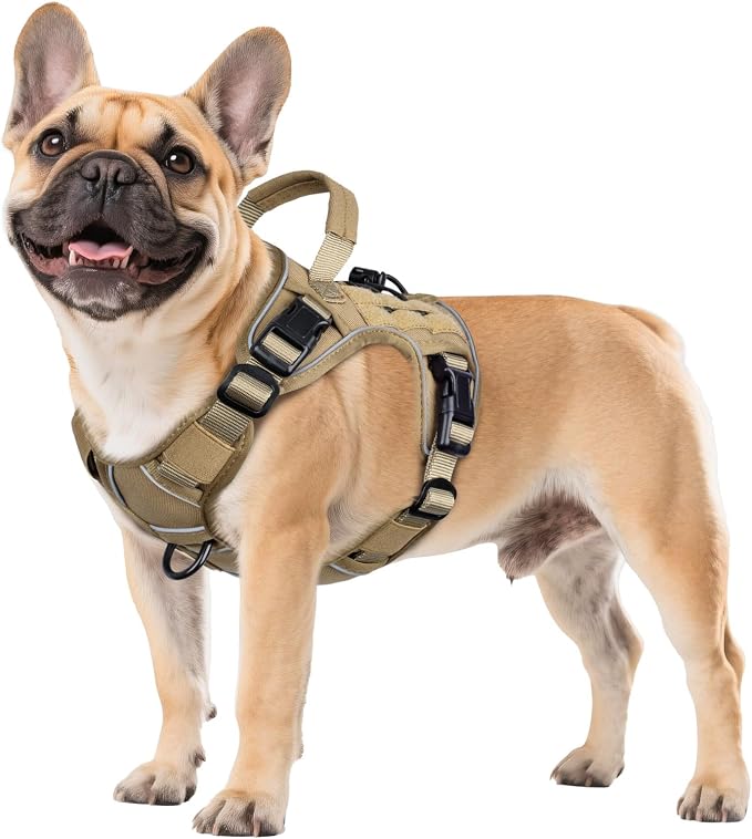 WINGOIN Tactical Dog Harness for Small Dogs,Heavy Duty No Pull Dog Harness | with Handle,Adjustable Reflective,Military K9 Style,Big Size Dog Vest,for German Shepherd,for Walking Training Hunting