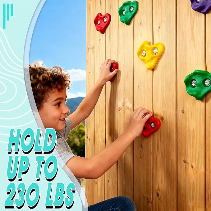 25 PCS Large Rock Climbing Holds for Kids,Adult Rock Wall Holds Large Climbing Rock Wall Grips for Indoor and Outdoor Playground Play Set with Hardware