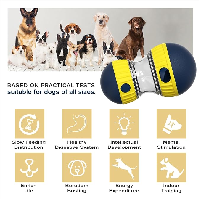 TLKNG Large Size Dog Enrichment Toy for Medium/Small Dogs Treat Dispenser Ball, Puppy Food Dispensing Toys & Puzzles Slow Feeder & Mental Stimulation,Ultimate Boredom Buster