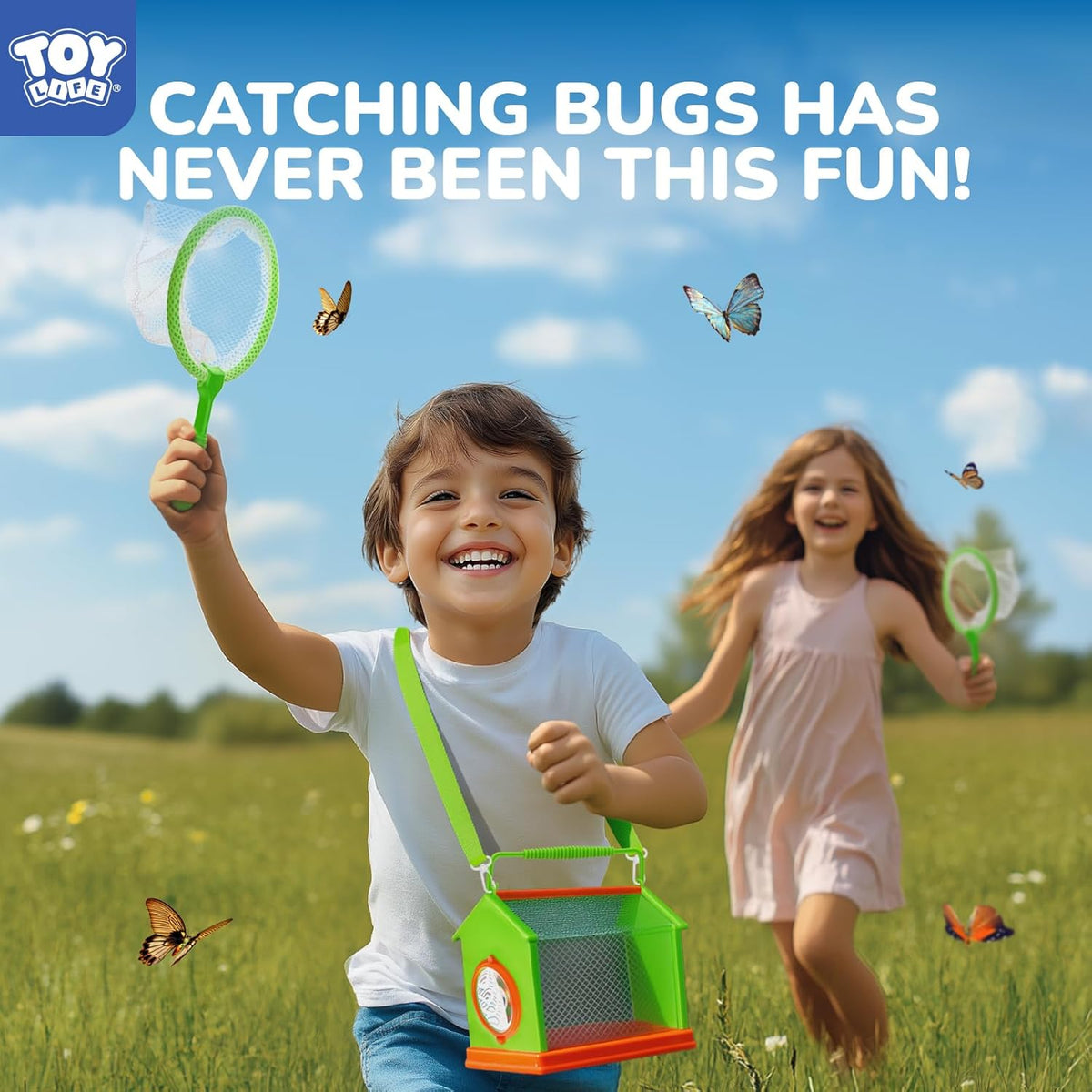 TOY Life Bug Catcher for Kids, Bug Catching Kit Kids Explorer Kit with Bug Net, Catching Tool, Tweezers, Magnifying Glass, Binoculars, Insect Catcher, Educational Outdoor Toys Kid Adventure Set