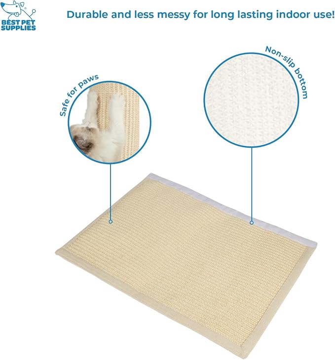 Best Pet Supplies Catify Cat Scratcher, Fun Interactive Scratchers, Posts, Poles, Claw Safe, Furniture Saver Indoor Play Support Natural Cat Behaviors Heavy Duty - Beige Log