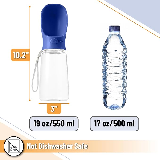Mr. Pen- Portable Dog Water Bottle, 19 oz, Large | Leak Proof Puppy Water Dispenser with Drinking Feeder for Pets, Outdoor Walking, Hiking, Travel, Not Dishwasher Safe