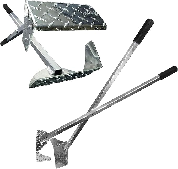 ActiveDogs Dog Pooper Scooper, Heavy Duty Flat Aluminum Dog Scoop | With Flat Aluminum Rake For Fast Cleanup On Concrete, Asphalt And Hard Surfaces
