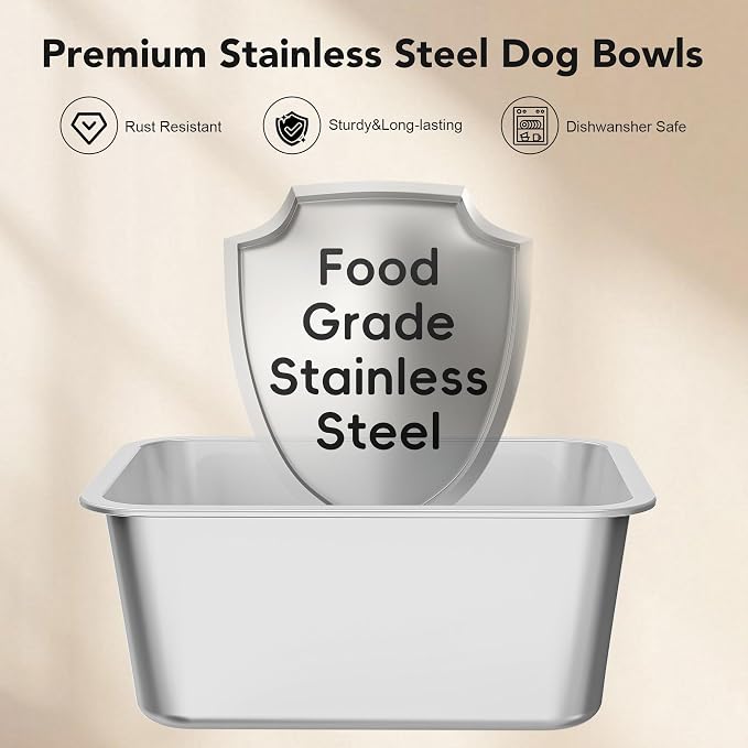 Decflow 10L Stainless Steel Dog Water Bowl, No Spill Anti-Splash Dog Bowls with XXL Silicone Mat, Spill-Proof Slow Feeder for Messy Drinkers, Heavy Duty Pet Bowls for Indoor/Outdoor Use Green