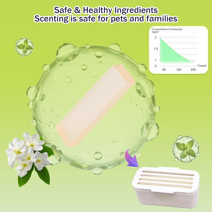 2Pcs Deodorant for PetSafe ScoopFree SmartSpin Self-Cleaning Cat Litter Box, Cat Friendly Natural Plant-Based Odor Suppression