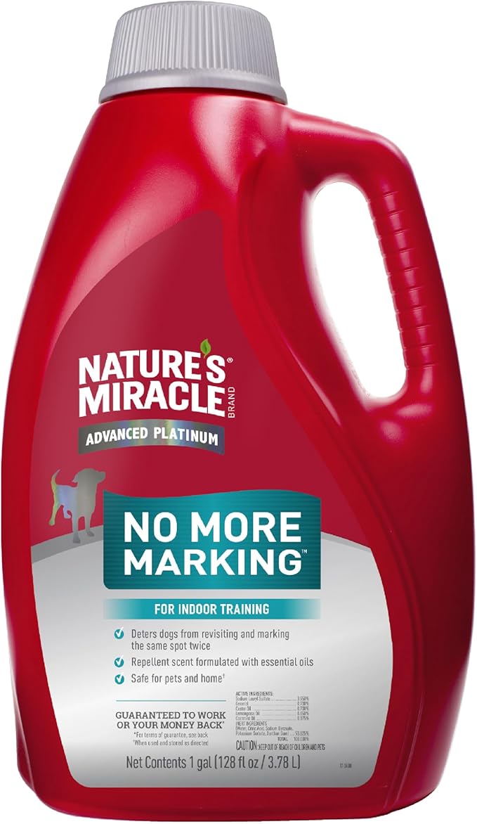 Nature's Miracle Advanced Platinum No More Marking Bundle Advanced Platinum No More Marking 128oz Bottle & 24oz Sprayer. Helps Discourage Repetitive Pet Marking