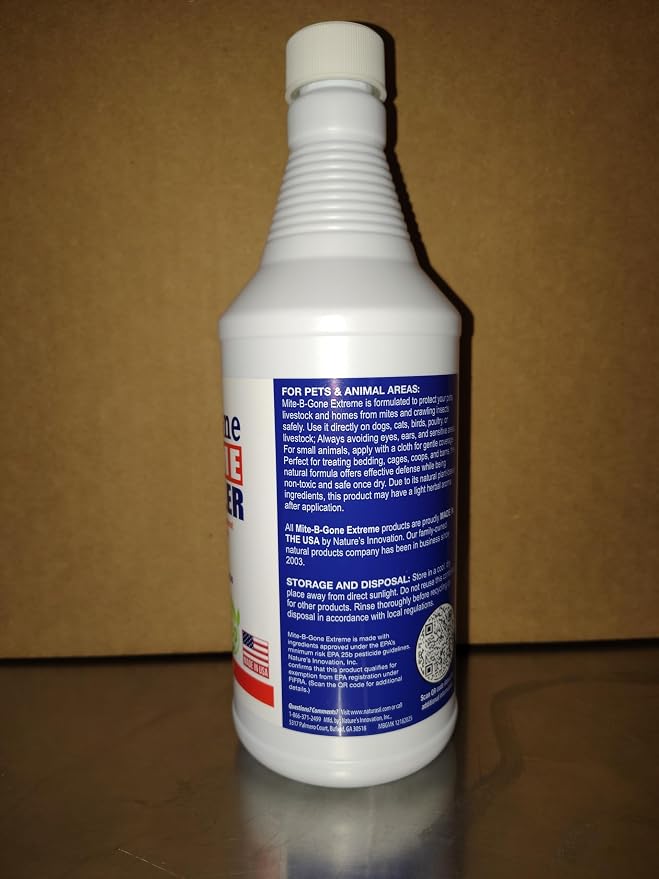 Mite-B-Gone Extreme Mite Killer Spray, 32 oz – Extra-Strength Surface Treatment for Bedding, Furniture, Carpets, Home & Pet Use – Plant-Based, Made in USA