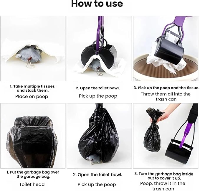 Stop Bending Over: Ergonomic Dog Scooper Pooper with Strong Bite Force, Easy Pick Up Pooper Scooper Tool for Lawn and Gravel, Assorted Sizes (Large, 23.2in Fuchsia)