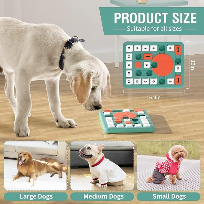 Dog Puzzle Toys, Treat Dispensing Dog Enrichment Toys for IQ Training and Brain Stimulation, Interactive Mentally Stimulating Toys as Gifts for Puppies, Cats, Dogs (L-Level 4)